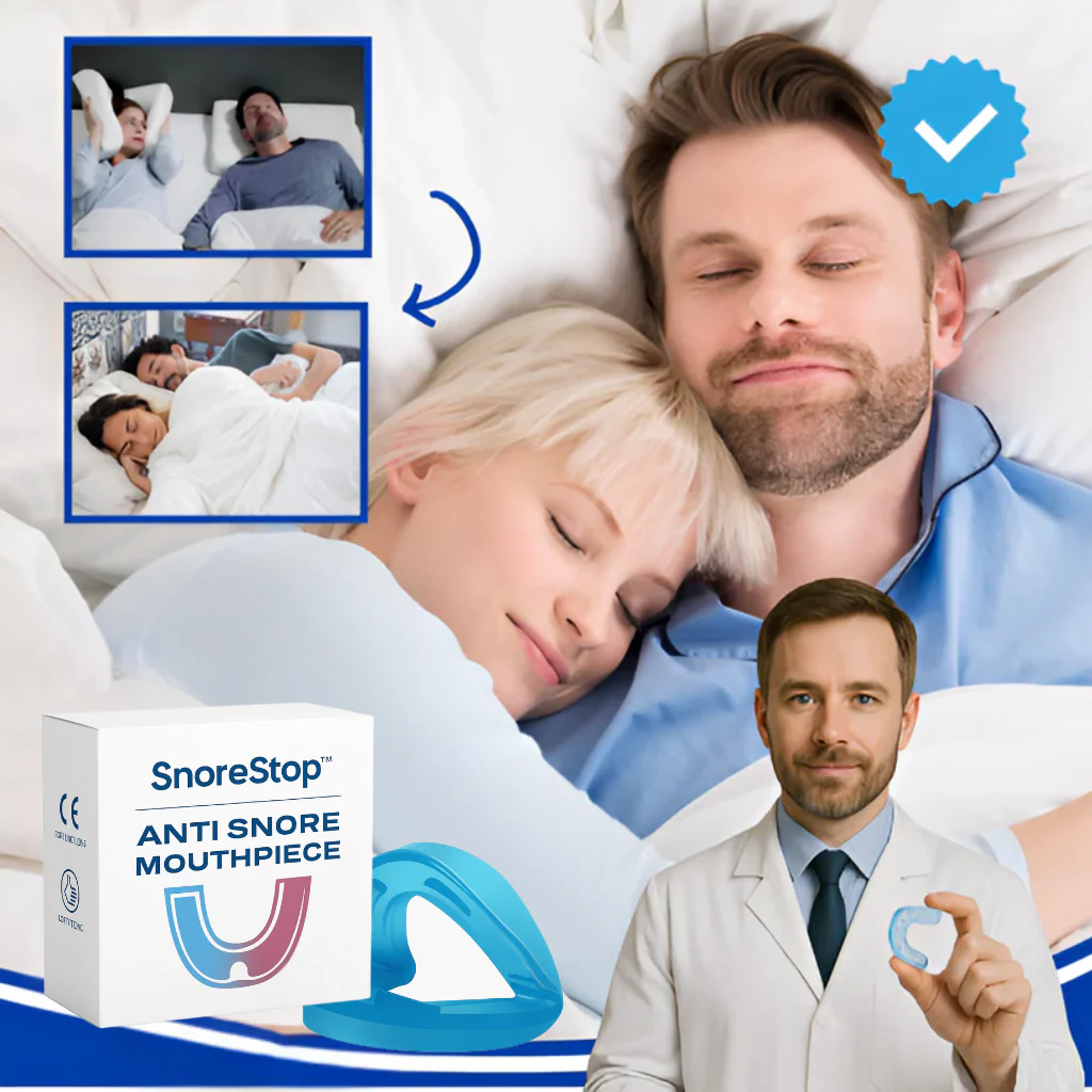 SnoreStop™ | Slip af med snorken og søvnløse nætter – få rolig og dyb søvn på kun én nat!